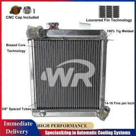 Wrcrad 1953-1955 1.3l/xpeg Radiator Fits Mg Tf 1953 1954 1955 Xpag 1.3l / Xpeg 1.5l Midget Full Aluminum