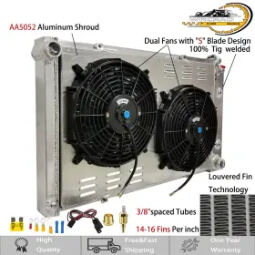Wrcrad 1970-1981 /1975-1979 /68-73 Cc162 Aluminum Radiator Shroud Fan Fit Chevy 1970-81 Camaro 1978-87 Monte Carlo