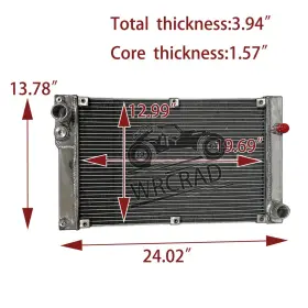 Wrcrad 1983-1988 944 Aluminum Radiator For 1984 1985 86 Porsche 2.5l/2.7l Mt Non-turbo