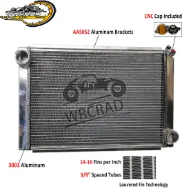 209637 Wrcrad 24 Inch X 16 Radiator For Ultra Light Drag Race Low Profile Nhra Nmra Full Aluminum