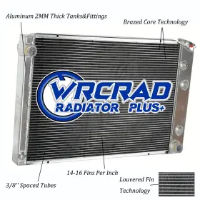 A1201y-1-us Wrcrad Aluminum Radiator For 1973-1987 Chevy C/k Series C10 C20 C30 K10 K20 K30 Pickup