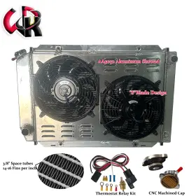 Radiator-089y Wrcrad Aluminum Radiator Shroud Fan For 1979-1993 Ford Mustang Gt Lx Svt V8 5.0l Manual