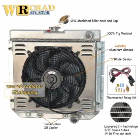 67-69mustang Wrcrad Radiator-459 Radiator&fan Shroud For 1963-1969 Ford Fairlane 1966-1970 Falcon V8