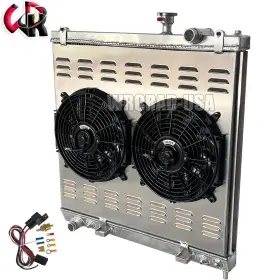 Radiator-533 Wrcrad Aluminum Radiator Shroud Fan For 2004-2015 Nissan Pathfinder Armada Titan 5.6 V8