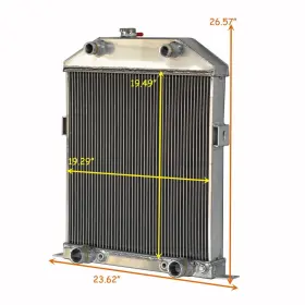 Radiator-720 Wrcrad Full Aluminum Radiator For 1942-1948 Ford Deluxe/mercury Pickup Flathead Engine