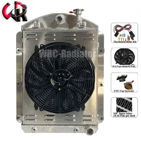 Radiator-939 Wrcrad For 1941-1946 Chevy Truck Pickup Small Block V8 Engine Radiator Shroud Fan Relay Radiator-939 Wrcrad For 1941-1946 Chevy Truck Pickup Small Block V8 Engine Radiator Shroud Fan Relay