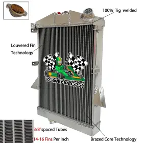 Wrcrad Xk140 Aluminum Manual Radiator Fit 1955-1957 56 Jaguar Xk 140 M Mc 3.4l L6 Base