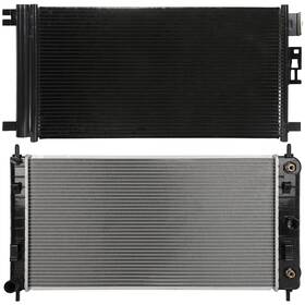 Youthighparts 13083524 Aluminum Radiator And Ac Condenser Cooling Kit For 2008-2012 Chevy Malibu 2.4l