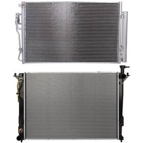 Youthighparts 13083539 Front Radiator And Ac Condenser Cooling Kit For 2010-2012 Hyundai Santa Fe