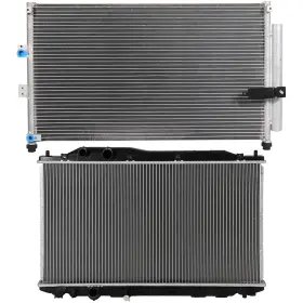 13083561 Youthighparts Aluminum Radiator And Condenser Cooling Kit For 2006-2011 Acura Honda 1.8l 2.0l