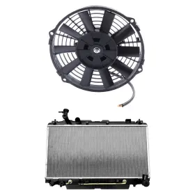 13083641 Youthighparts Aluminum Cooling Fan And Radiator Kit For 2001-2003 Toyota Rav4 Base Sport