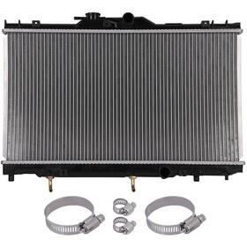 Youthighparts 13084135 Radiator With Universal Oil Hose Clamps Kit For Chevy Prizm Toyota Corolla 1.8l