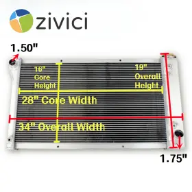 An57226 Zivici 3row Aluminum Radiator For 67-72 Chevy/gmc C/k10 20 30 Pickup Truck