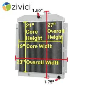 Dhr5100 Zivici Aluminum Radiator For 1947-1954 1952 Chevy 3100/3600/3800 Truck Pickup 3.8 L6 V8