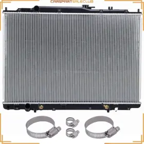 4xuniversal Zonemotive 10789329 Radiator With Oil Hose Clamps For 01-02 Acura Mdx 03-04 Honda Pilot V6
