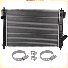 10789339 Zonemotive Radiator With Universal Oil Hose Clamps Kit For 09-10 Pontiac G3 09-13 Chevy Aveo