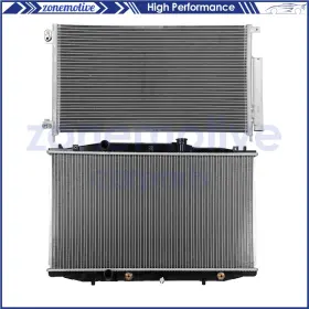 13521512 Zonemotive For 2003-2007 Honda Accord Aluminum Radiator And Ac Condenser Cooling Kit