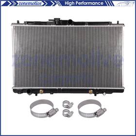 Zonemotive 13521566 Radiator With Universal Oil Hose Clamps Kit For 1999-2001 Acura Tl Honda Accord