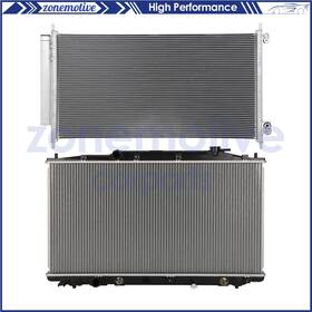 Zonemotive 13532909 For 2008-2011 2012 Honda Accord Aluminum Radiator And Ac Condenser Cooling Kit