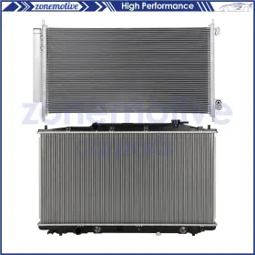 13532909 Zonemotive For 2008-2011 2012 Honda Accord Aluminum Radiator And Ac Condenser Cooling Kit
