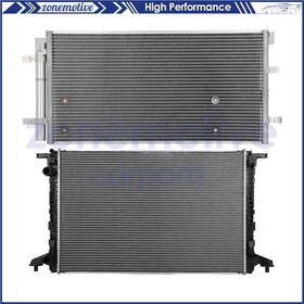 Zonemotive 13547090 For 17 Audi A4 Quattro Aluminum Construction Radiator And Ac Condenser Cooling Kit