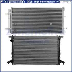 13547090 Zonemotive For 17 Audi A4 Quattro Aluminum Construction Radiator And Ac Condenser Cooling Kit