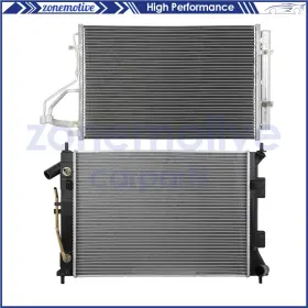 13554953 Zonemotive For 13 2014 2015 Hyundai Elantra Gt Aluminum Radiator And Ac Condenser Cooling Kit