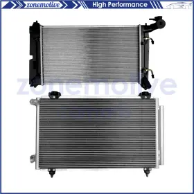 13573252 Zonemotive For 2003-2004 Toyota Matrix 1.8l L4 Aluminum Radiator And Ac Condenser Cooling Ki