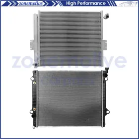 13573268 Zonemotive For 2005-2011 Toyota Tacoma 2.7l Aluminum Radiator And Ac Condenser Cooling Kit