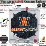 3ROW Aluminum Radiator Shroud Fan Fit 92-00 Honda Civic Ek Integra Db Dc Sol, New. Price: $109.00.