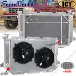4-ROW Radiator+shroud+ 2X12" Fans 1985-1997 Ford F150 F250 F350 Bronco V8 New. Price: $329.00.
