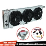 Aluminum Radiator+shroud Fan+relay Kit For 1984-01 Jeep Cherokee Xj/comanche New. Price: $142.88.