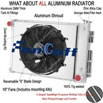 3 Rows Radiator Shroud Fan Fits 1967-1969 Chevy Camaro Pontiac Firebird Fongoff New. Price: $199.00.