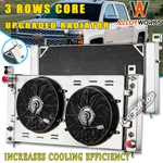 3 Row Radiator W/shroud Fan For 1999-2014 Chevy Silverado Gmc Yukon XL1500 Tahoe New. Price: $299.00.