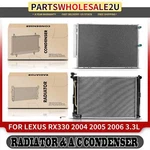 2X Aluminum Radiator & Ac Condenser Cooling Kit For Lexus RX330 2004-2006 3.3L New. Price: $193.99.