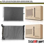 2PCS Aluminum Radiator & Ac Condenser Cooling Kit For Lexus RX330 2004-2006 3.3L New. Price: $188.99.