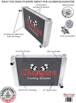 Jamn Champion 20" Wide 3 Row Universal Series Radiator Chevy Configuration New. Price: $244.10.