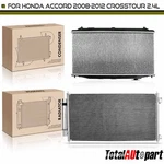 Radiator & Condenser Cooling Kit For Honda Accord 08-12 Crosstour 2.4L Auto. New. Price: $151.99.
