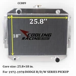 Aluminum Radiator For 1971-1978 Dodge D/w D200 D300 W200 W300 5.2L 5.9L Luxerad New. Price: $165.69.