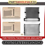 2X Aluminum Radiator & Condenser Cooling Kit For Toyota Tacoma 16-21 Auto. New. Price: $201.99.