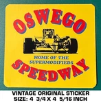Oswego Speedway Home Of The Supermodifieds- Vintage Original Decal Sticker New. Price: $8.66.