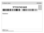 Genuine Bmw Radiator 17-11-8-743-663 New. Price: $601.21.