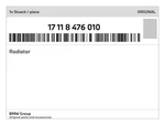 Genuine Bmw Radiator 17-11-8-476-010 New. Price: $601.21.