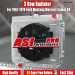 3ROW Radiator+shroud Fan+relay 1967-1970 1969 Ford Mustang Mercury Comet V8 New. Price: $259.00.