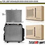 Radiator & Ac Condenser Cooling Kit For Jeep Tj 2000-2006 Wrangler Auto Trans New. Price: $189.87.