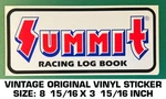 Summit Racing Log Book Vintage Original Vinyl Decal Sticker-drag-performance Used. Price: $5.83.