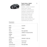 2019 Toyota Camry Radiator Assembly Used Oem 16400-25180. Price: $720.00.
