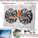 Cross Flow Style Radiator Aluminum Shroud + Dual 12'' Fan 10 Blades 31" X 19'' New. Price: $109.00.